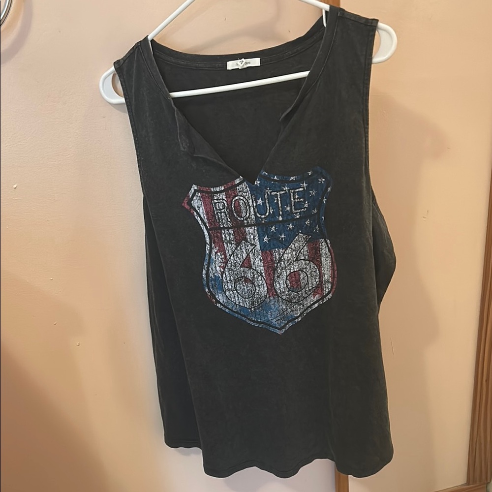 Maurices Black Route 66 Graphic Tank Top plus size 2X NWOT